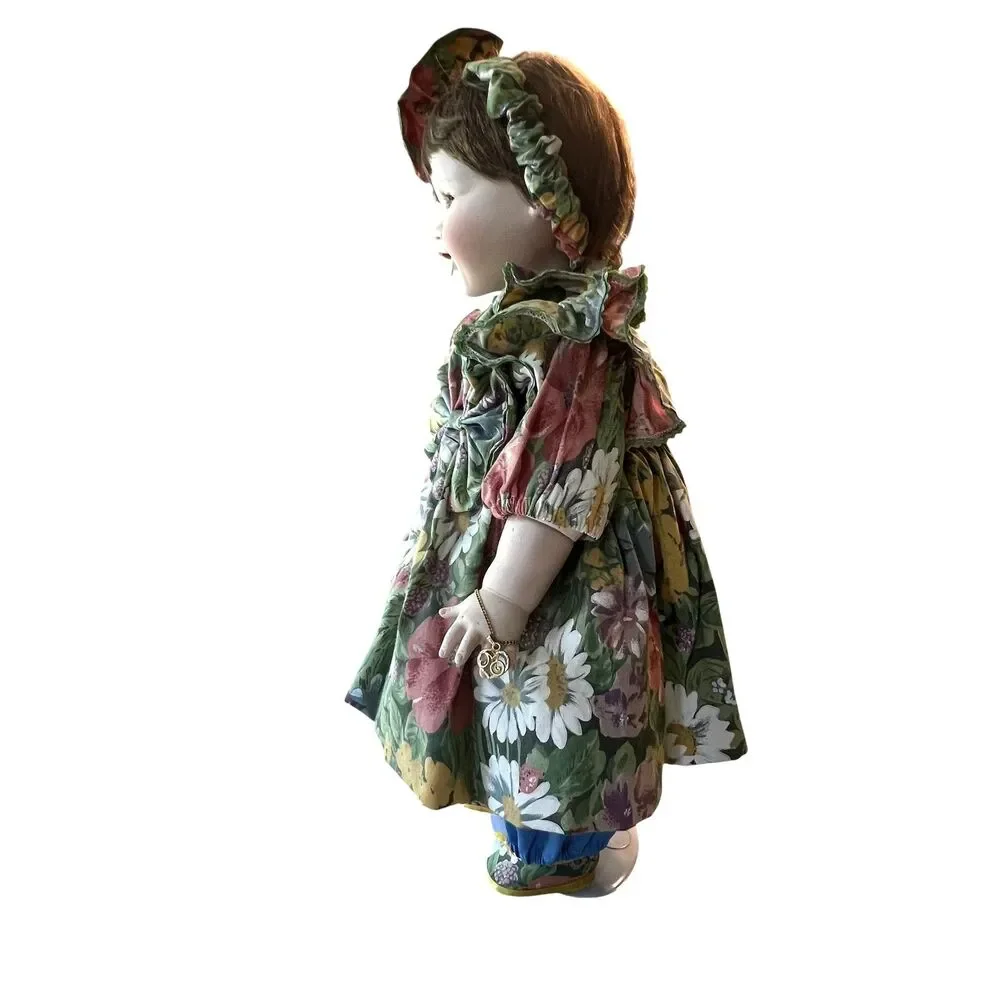 Vintage Marie Osmond Porcelain Toddler Series Doll Floral Dress Jewelry Boxed